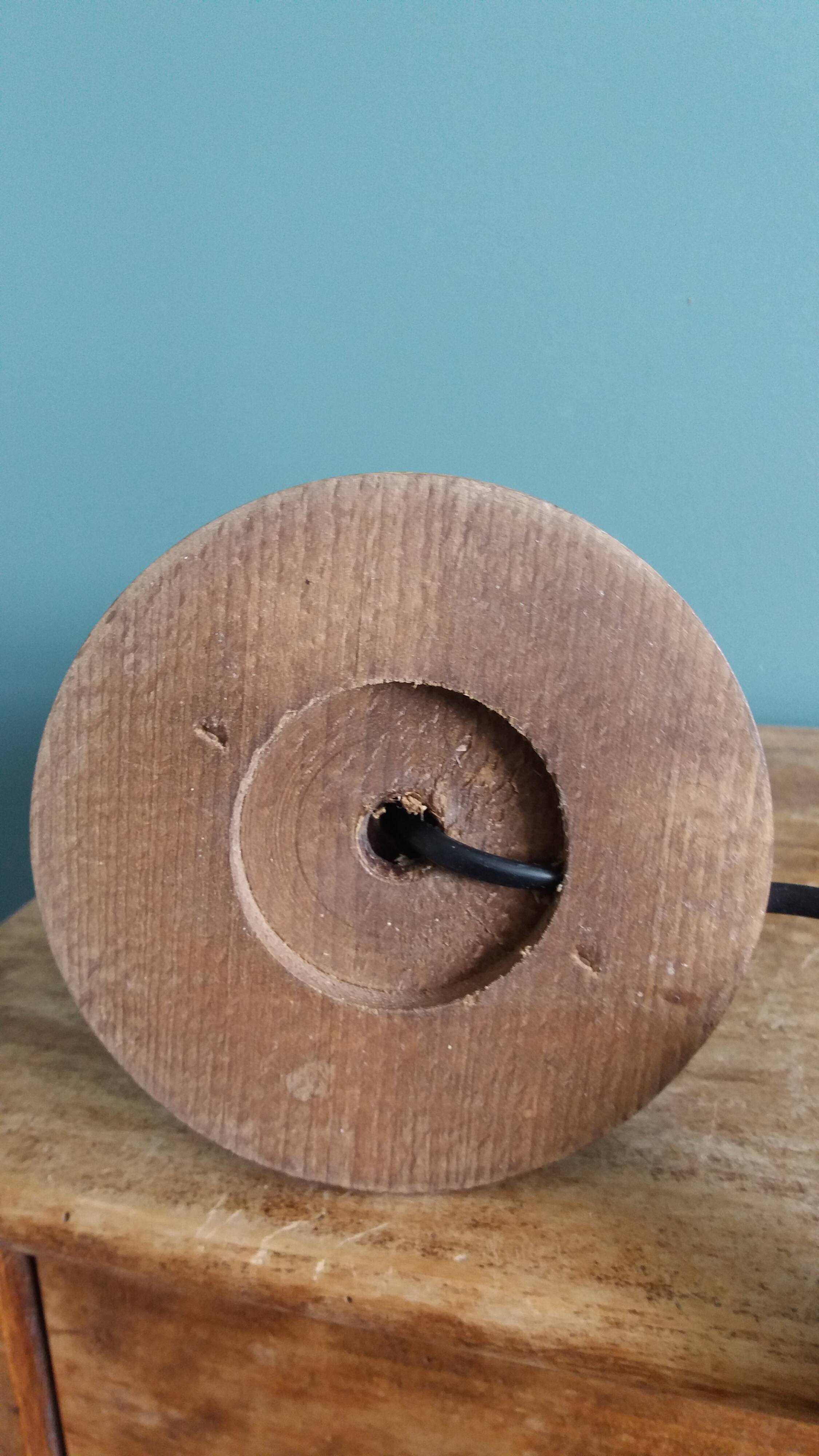 Lamp, turned wooden base