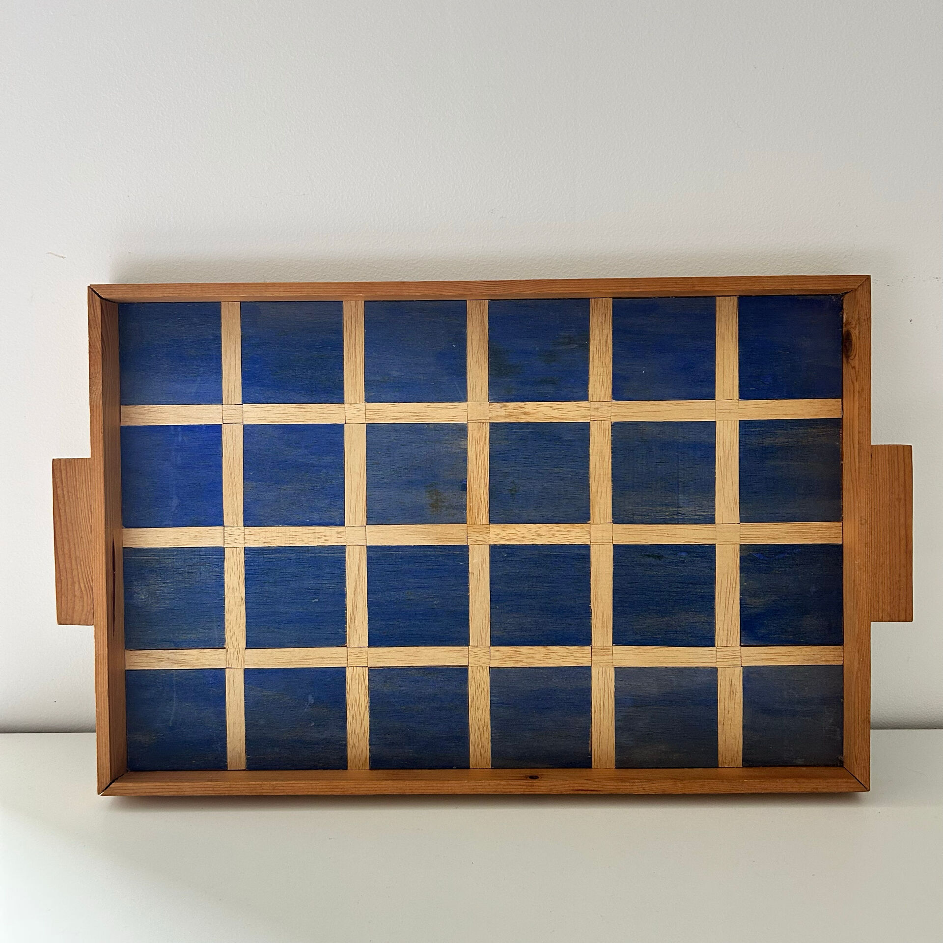 Blue checkered plate unique piece