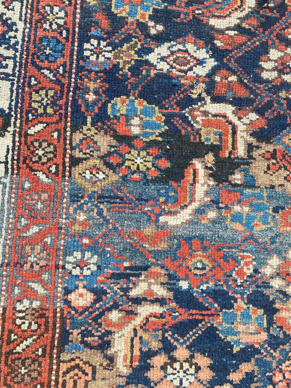 Handmade old Kurdish Persian carpet 135x276 cm