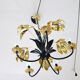 Lustre 5 branches et feuilles de palmier dorées