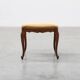 Louis XV Style Walnut Stool with Cabriole Legs and Velvet Seat, France, 20t
