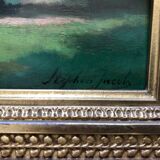 Table: oil on panel representing a lavender
