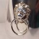 Silver-plated metal table ice bucket with lion head decoration