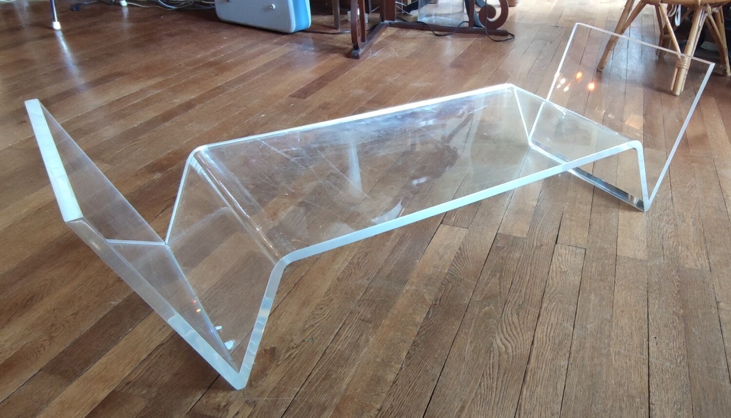 20th century design plexiglass magazine holder coffee table