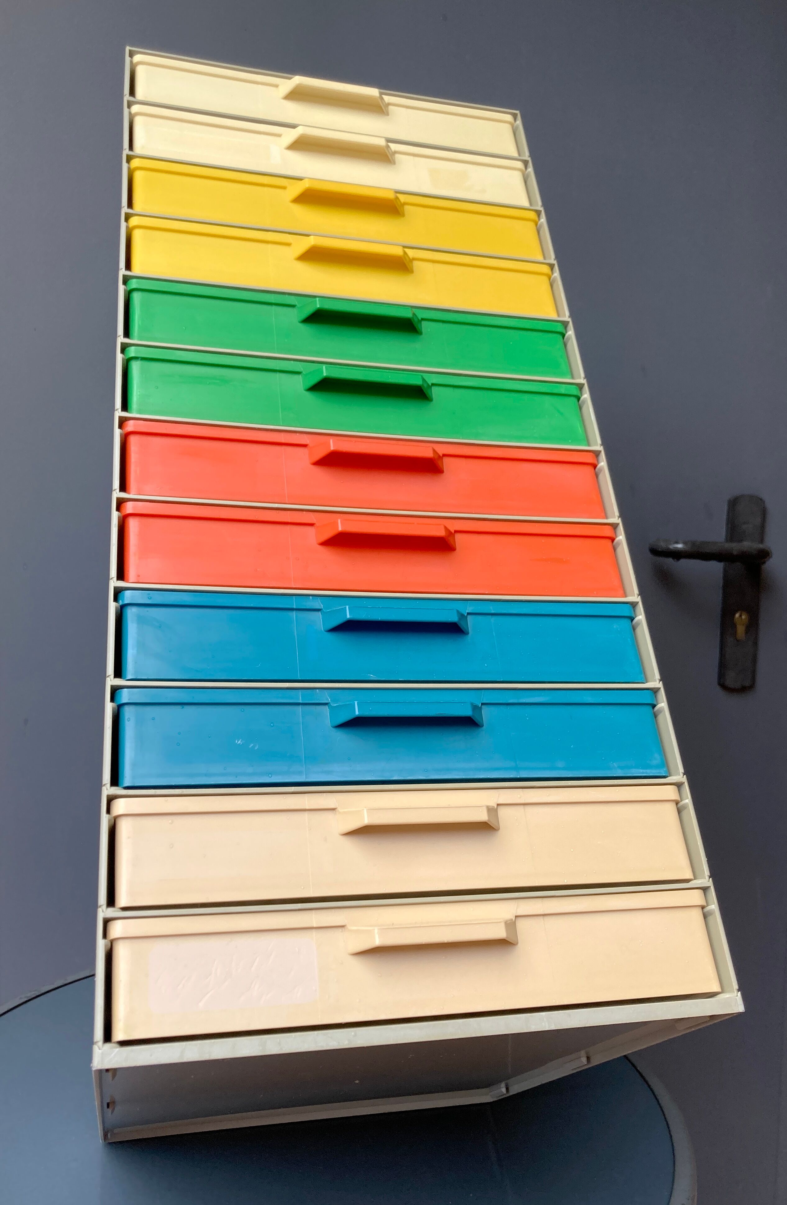 12-drawer vintage office locker