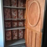 Raw wood lichen cabinet and apple dpie fabrics