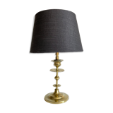 Old solid brass candle holder lamp