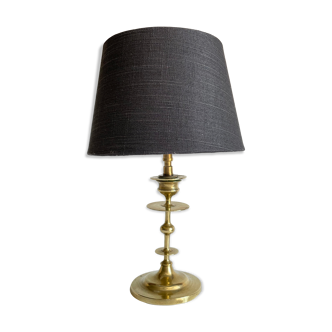 Old solid brass candle holder lamp