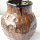 Brown stoneware vase