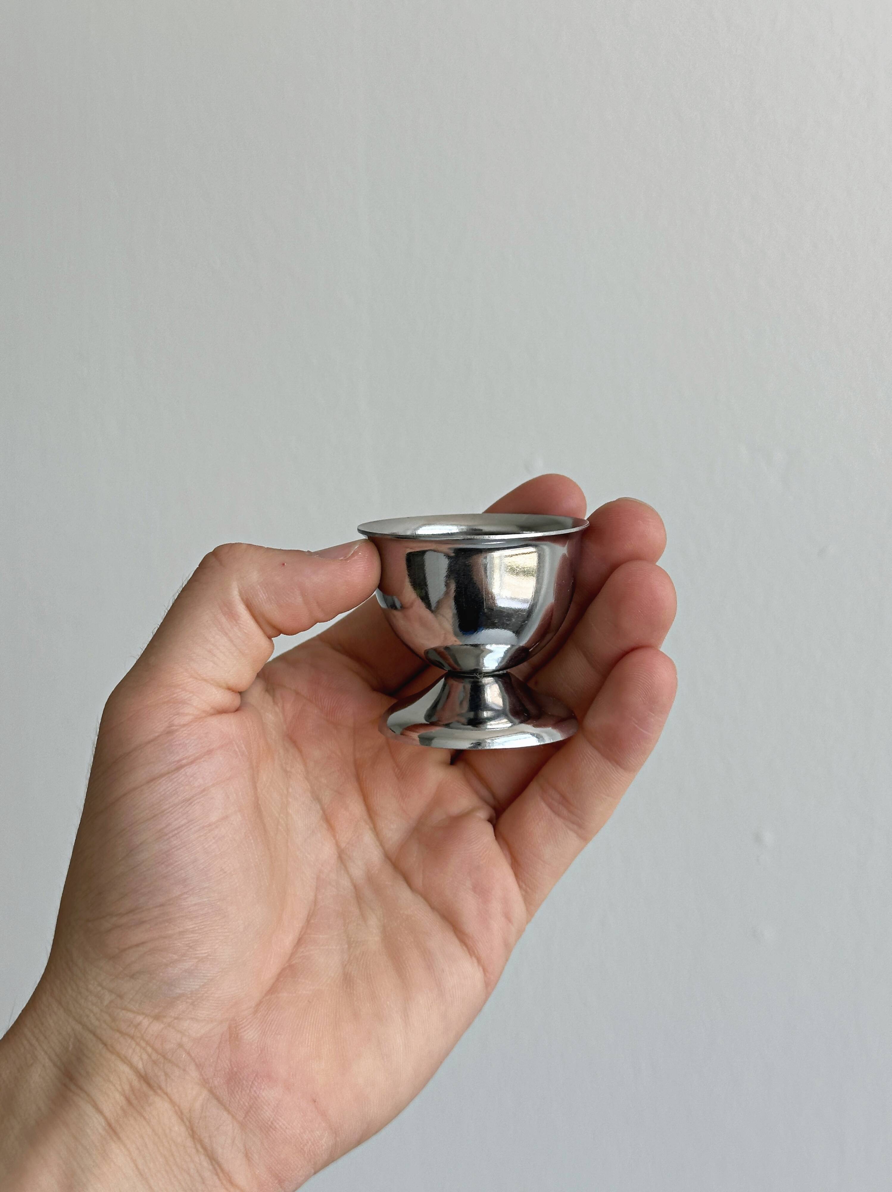 Lot de 5 coquetiers vintage en inox