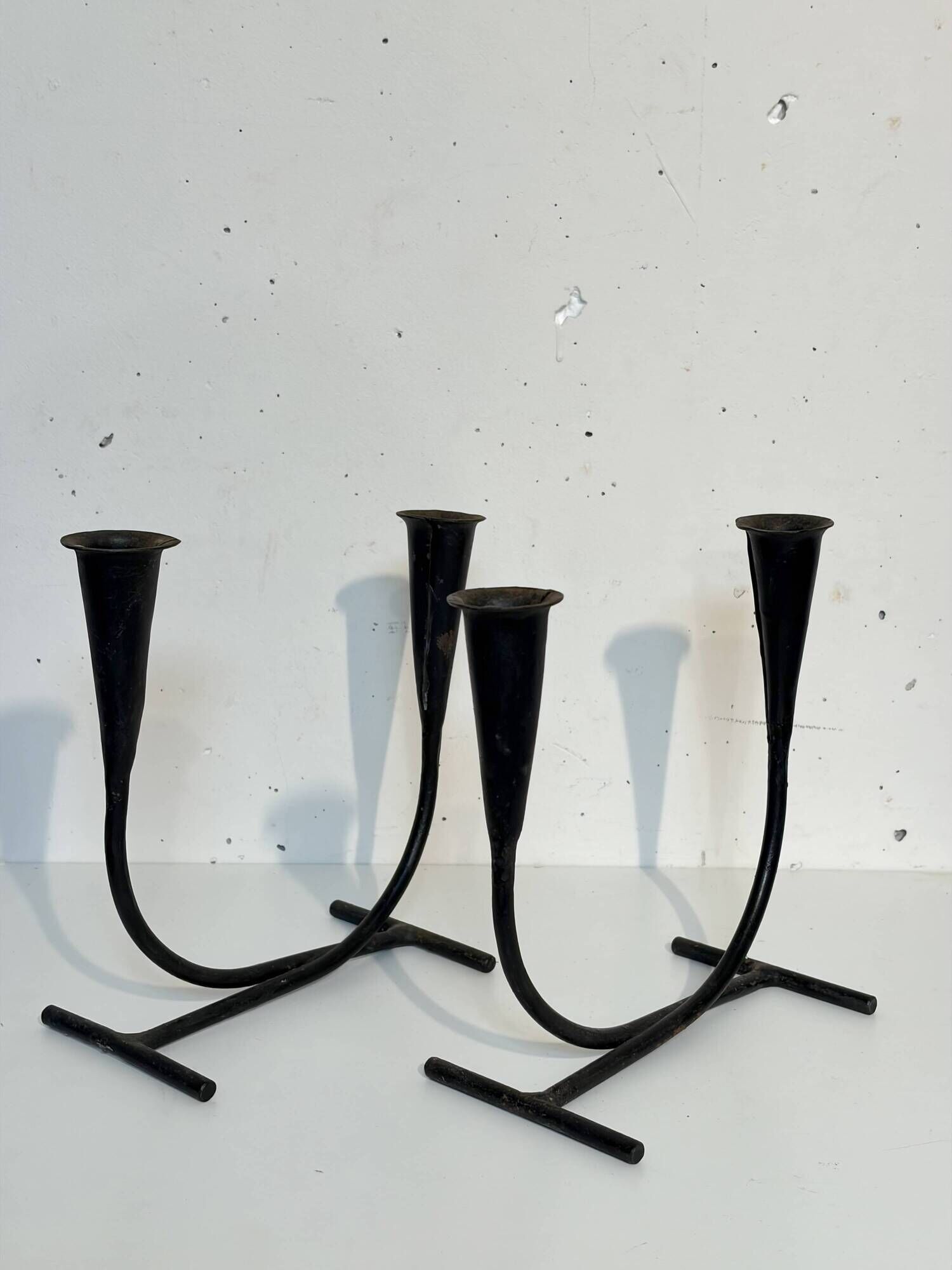 Pair of candlesticks, Folk art, 1950
