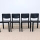 Set of 4 Matteo Grassi chairs in black leather – Italian design