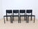 Set of 4 Matteo Grassi chairs in black leather – Italian design