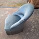Blue velvet toad armchair
