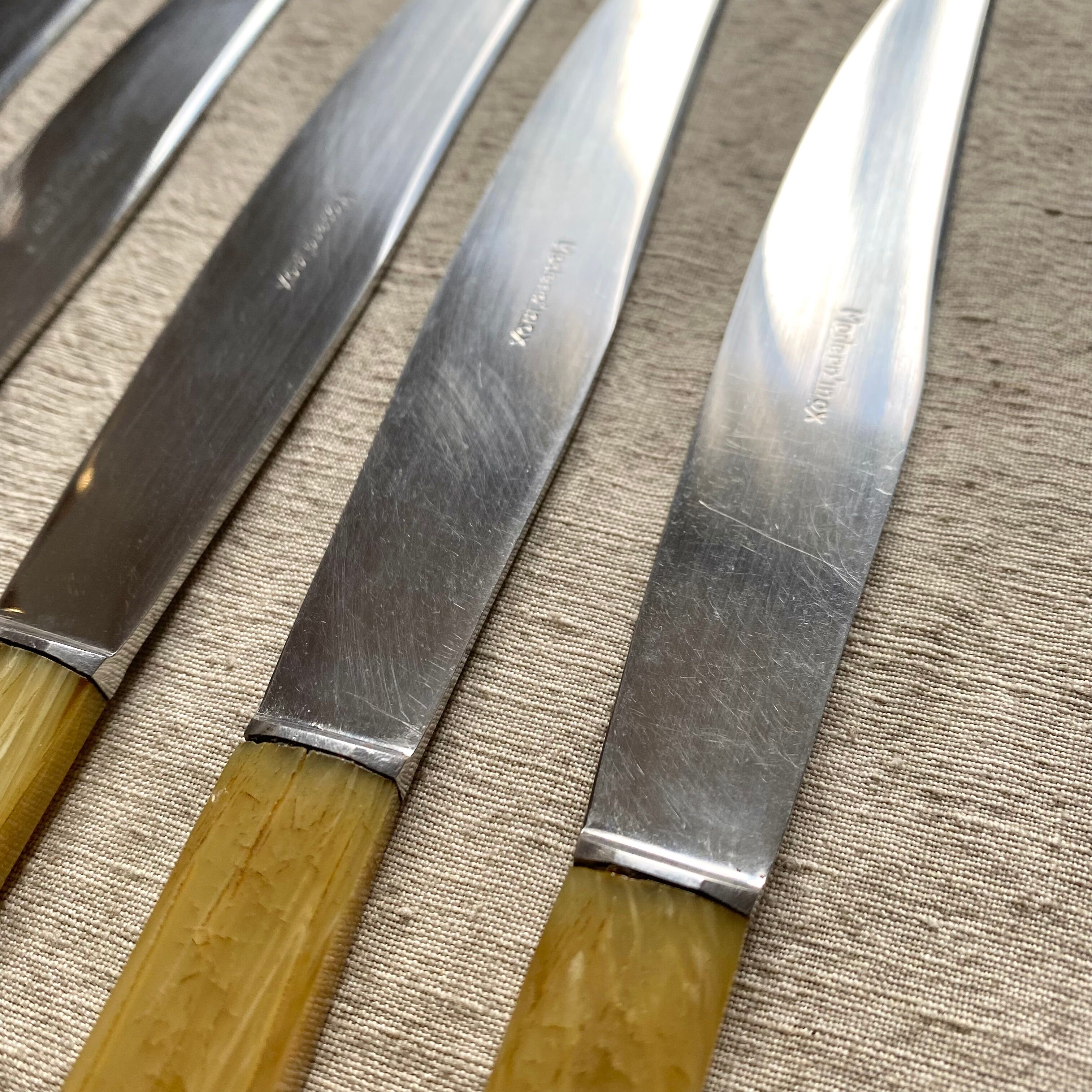 Couteaux en inox et résine vintage