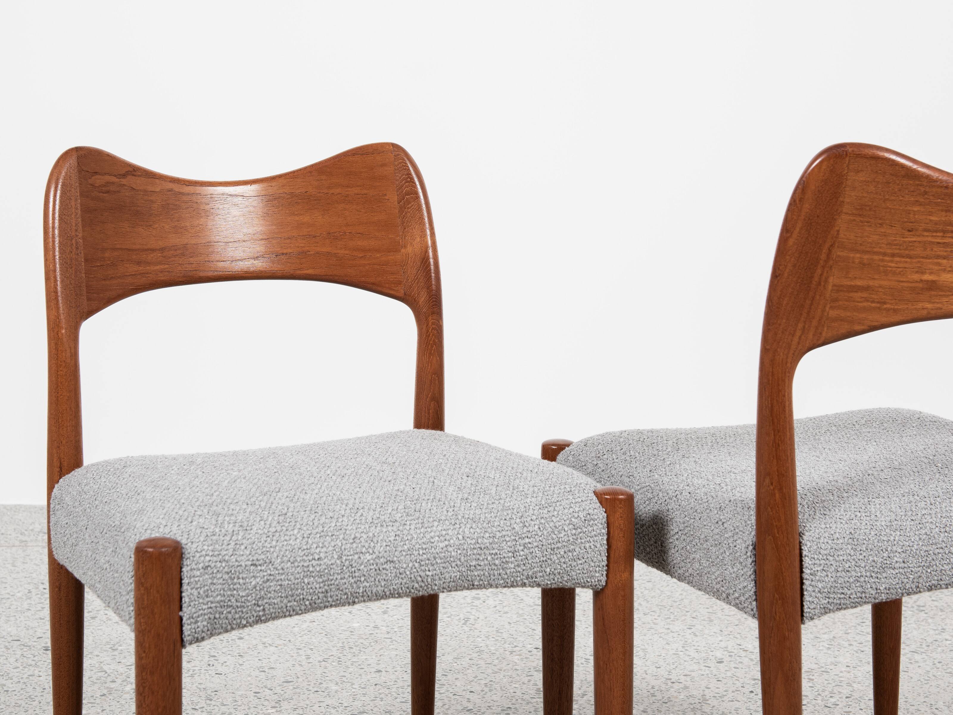 Midcentury set of 4 chairs in teak by Arne Hovmand Olsen for Mogens Kold
