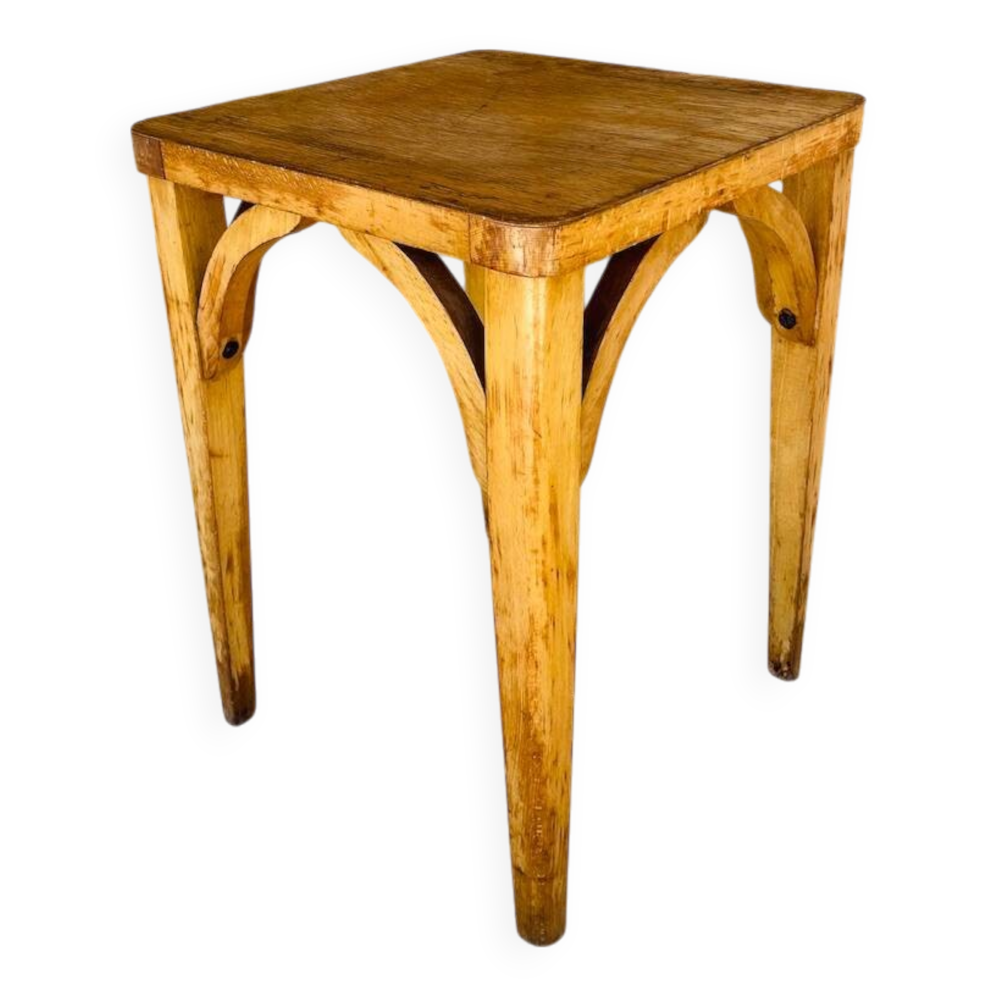 Vintage stool, curved wood by Luterma circa $50/60s