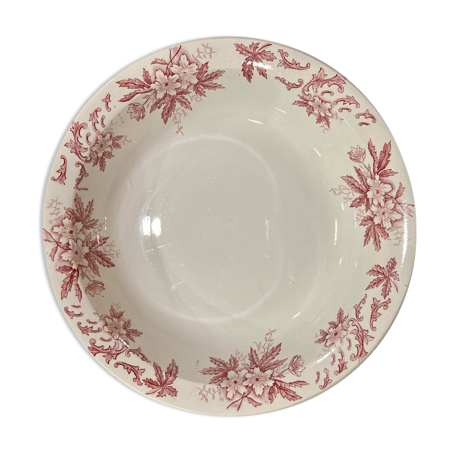 Hollow dish in Iron Earth Saint Amandinoise model Anemone