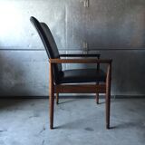 Diplomat office chair by Finn Juhl in rosewood and vintage leather 1970s