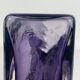 Diabolo vase signed Christian Tortu, blown glass in purple.