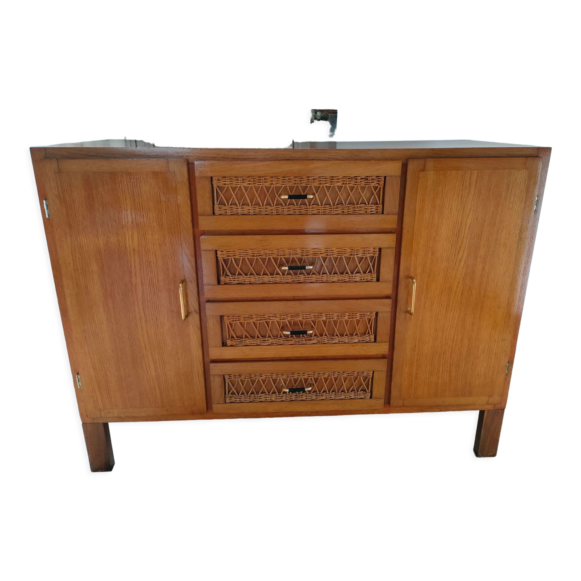 Rattan drawer sideboard