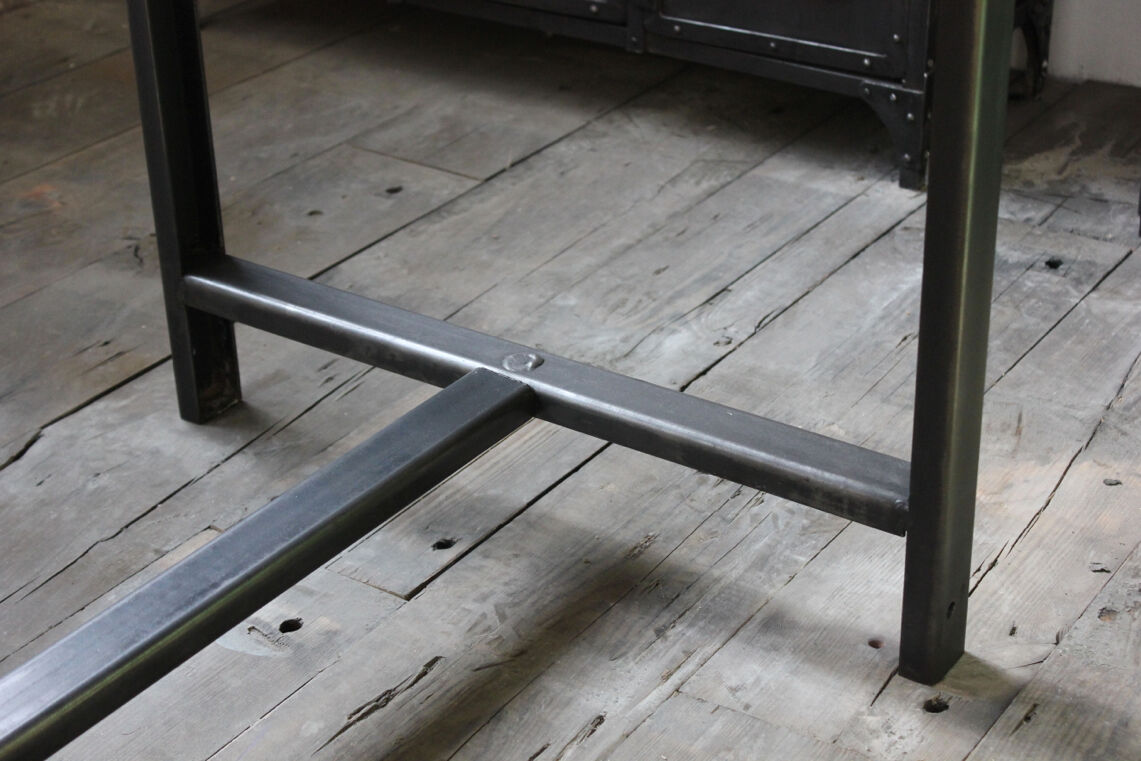 Industrial metal table of the 50s