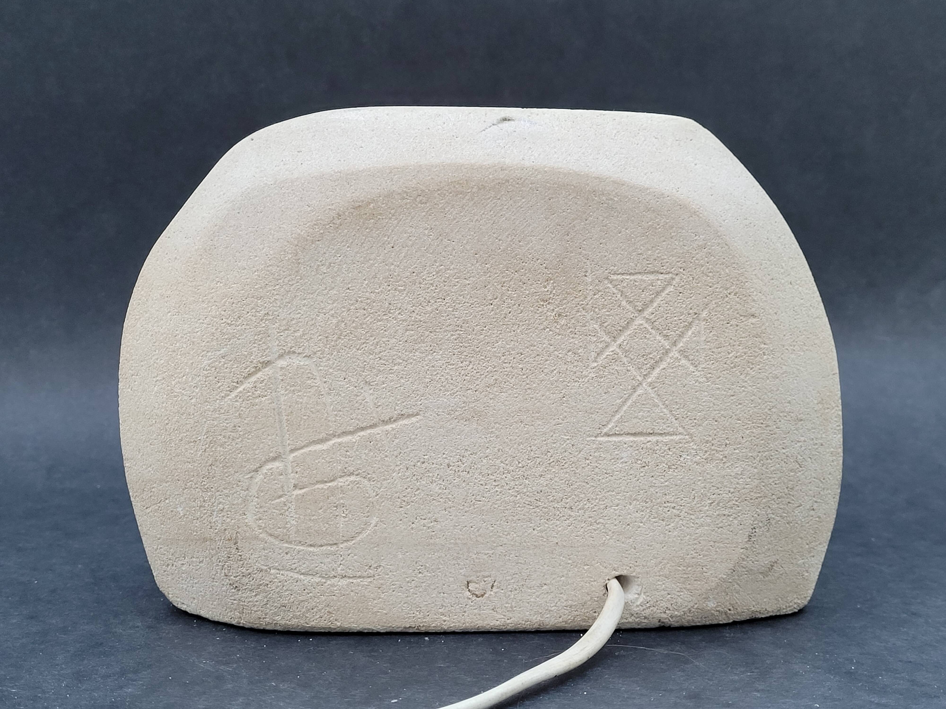 Vintage Lamp 70s Stone Sculpture by Arsène Galisson
