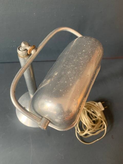 Old art deco aluminum desk lamp, 1920