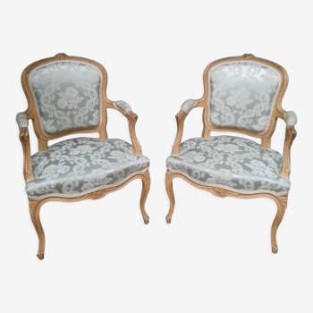 Pair of Louis XV style armchairs