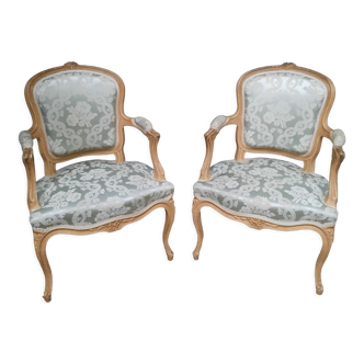 Pair of Louis XV style armchairs