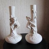 Pair of plaster vases, proof, raw state