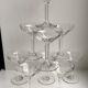 Set of 9 champagne coupettes engraved 40-50 years