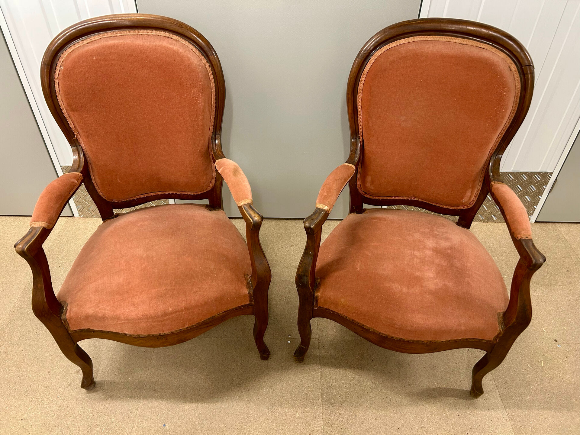 Pair of Voltaire armchairs in the Napoléon III style (19th century)