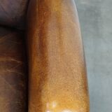 large wingback chair made of sheepskin leather with uniquely beautiful colors