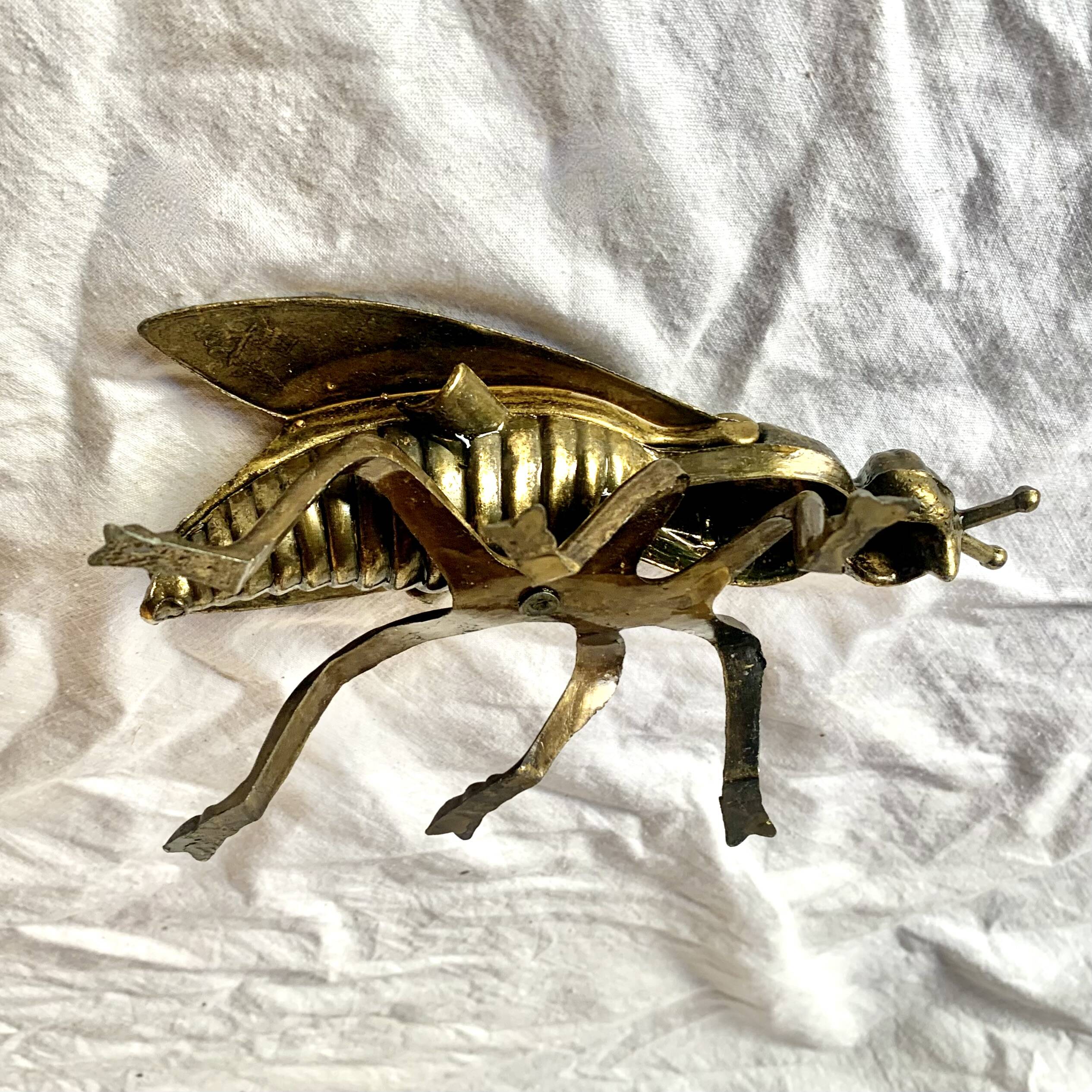 Vintage brass ashtray in the shape of a fly - Made in Italy