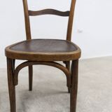 Pair of 1920s Baumann Bistro chairs, seat with design