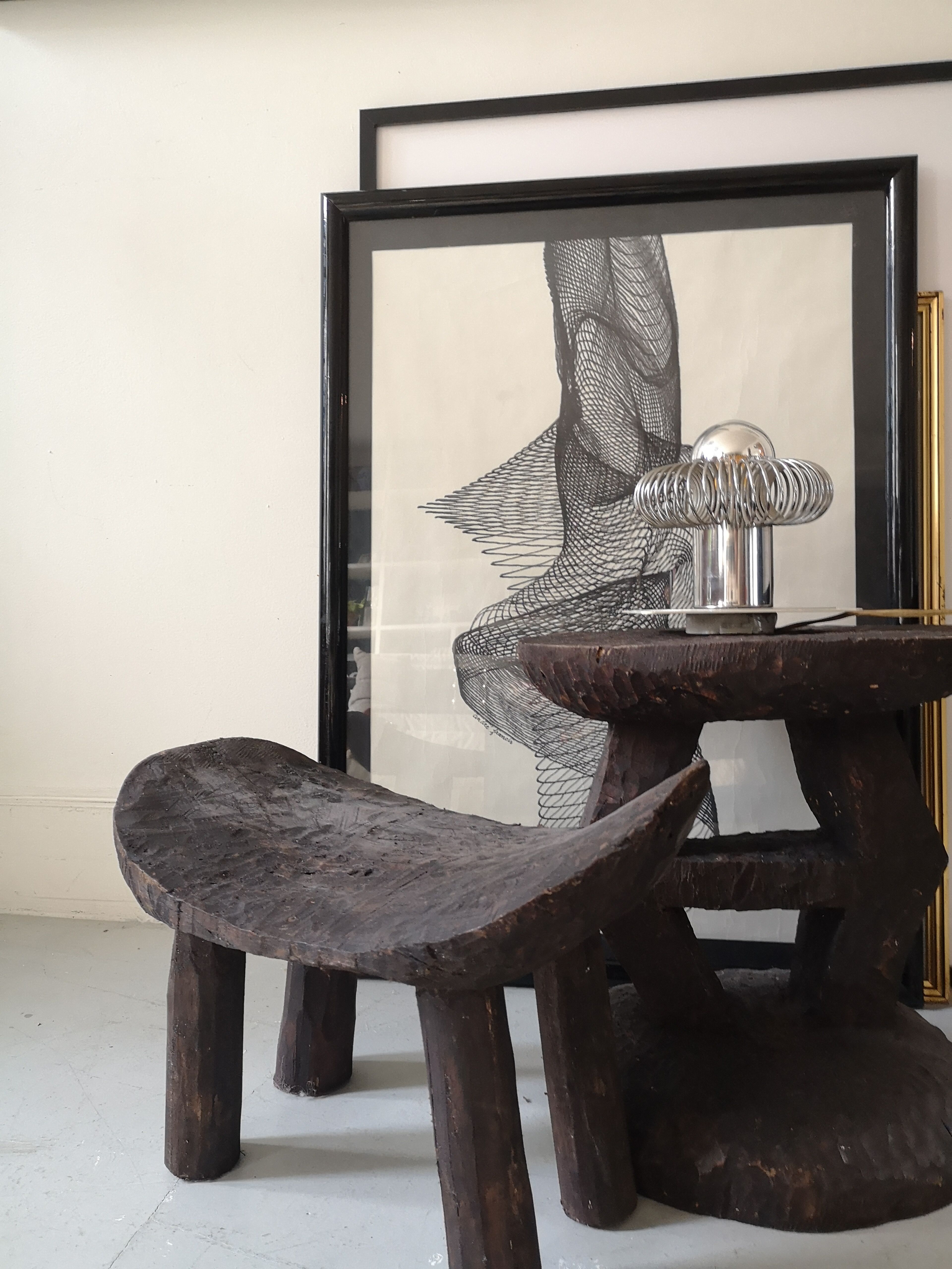 Wooden handmade yoga stool