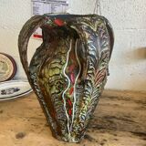 52cm Large vase with handle Signed Santi