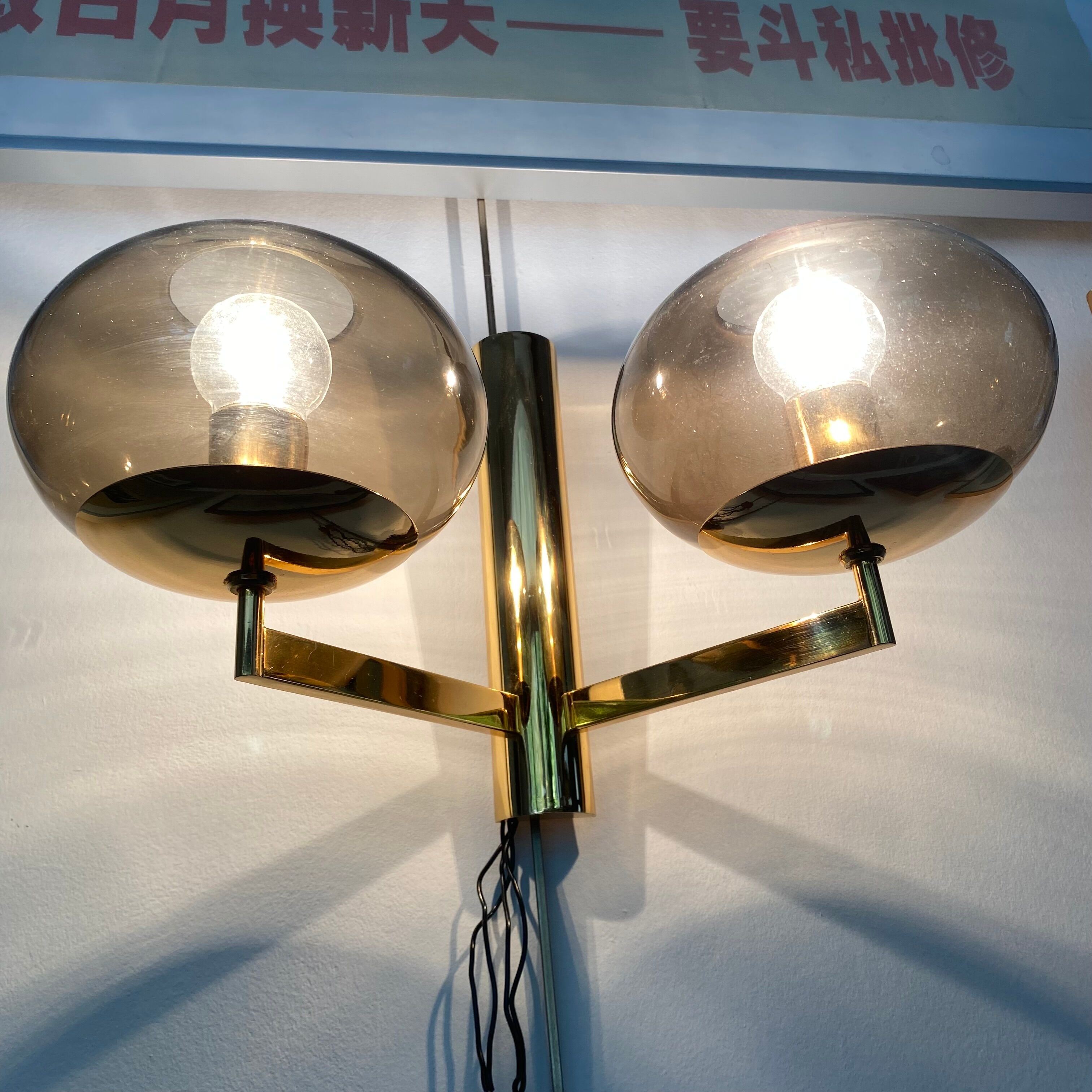 Pair of double wall lamps from Sciolari 1970