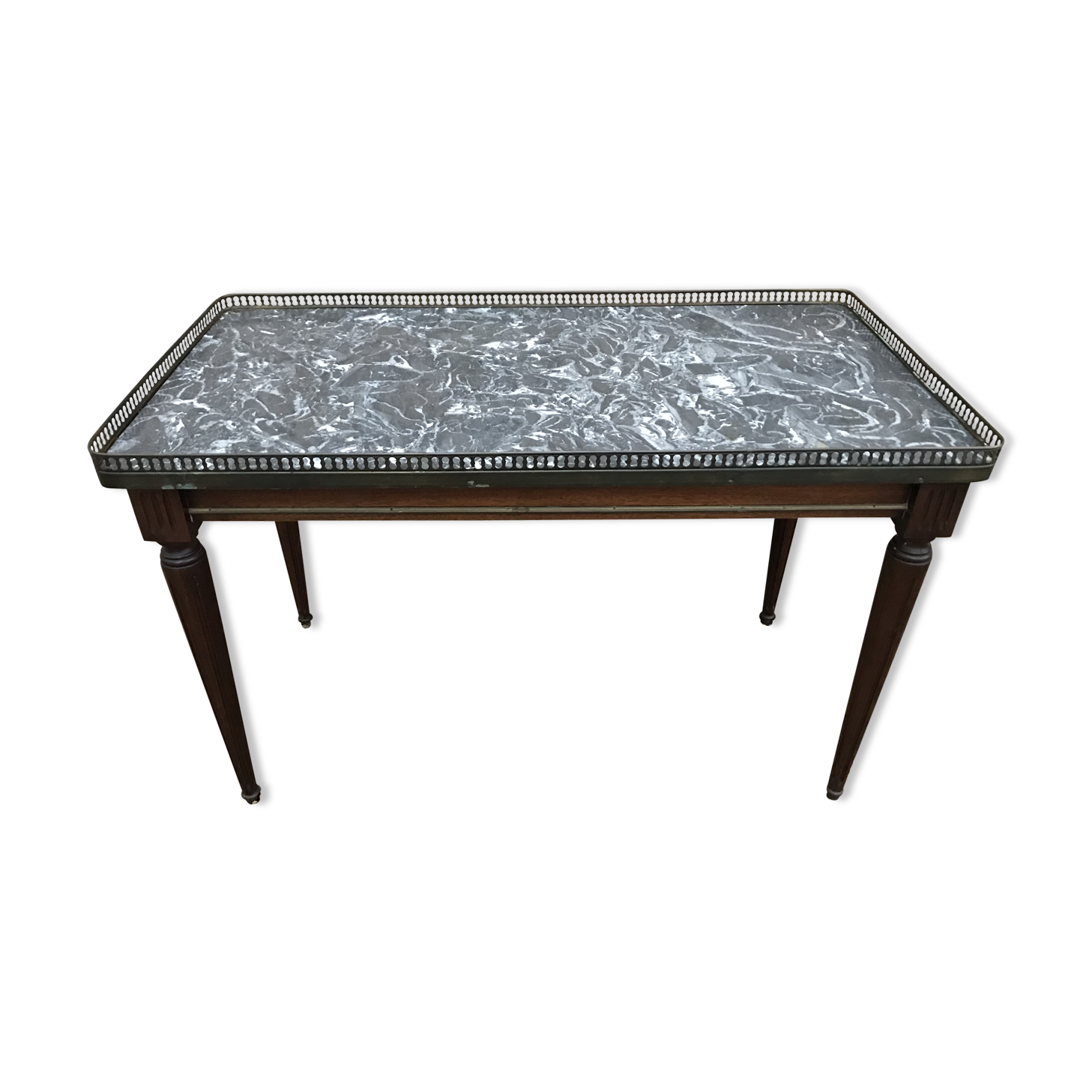 Table low Louis XVI wood and marble