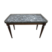 Table basse Louis XVI bois et marbre