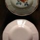 6 mismatched deep plates in floral colours from Digoin, Sarreguemines, Gien.