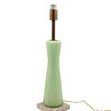Mid-century modern green Murano glass Table lamp, Barovier & Toso style  Italy, 1940s