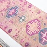 3x10 Rug For Hallway Pink Blue Vintage Runner Rug, 85x318Cm