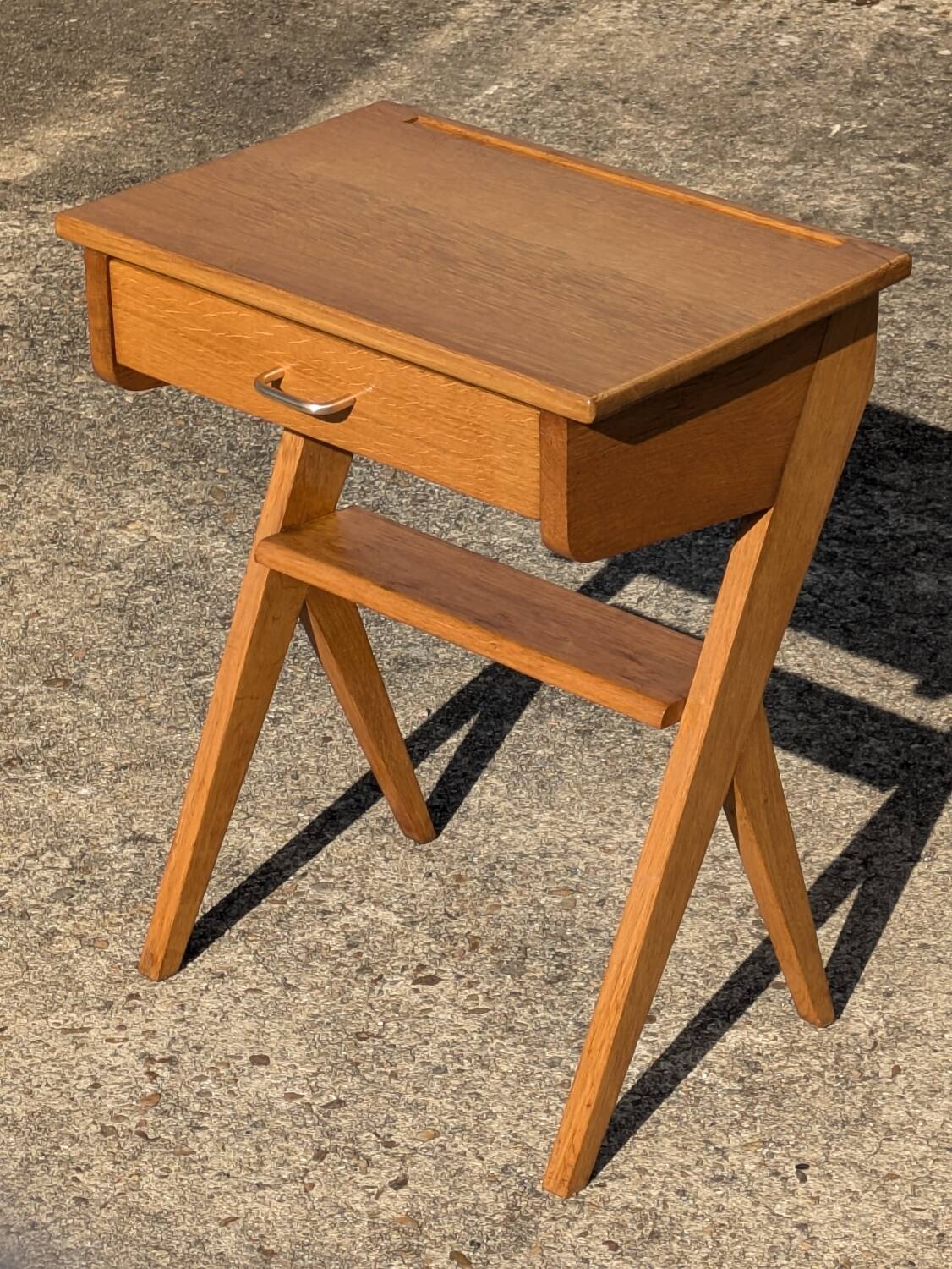 Vintage 1960s compass foot bedside table