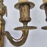 Pair of antique Louis XVI style bronze wall lights