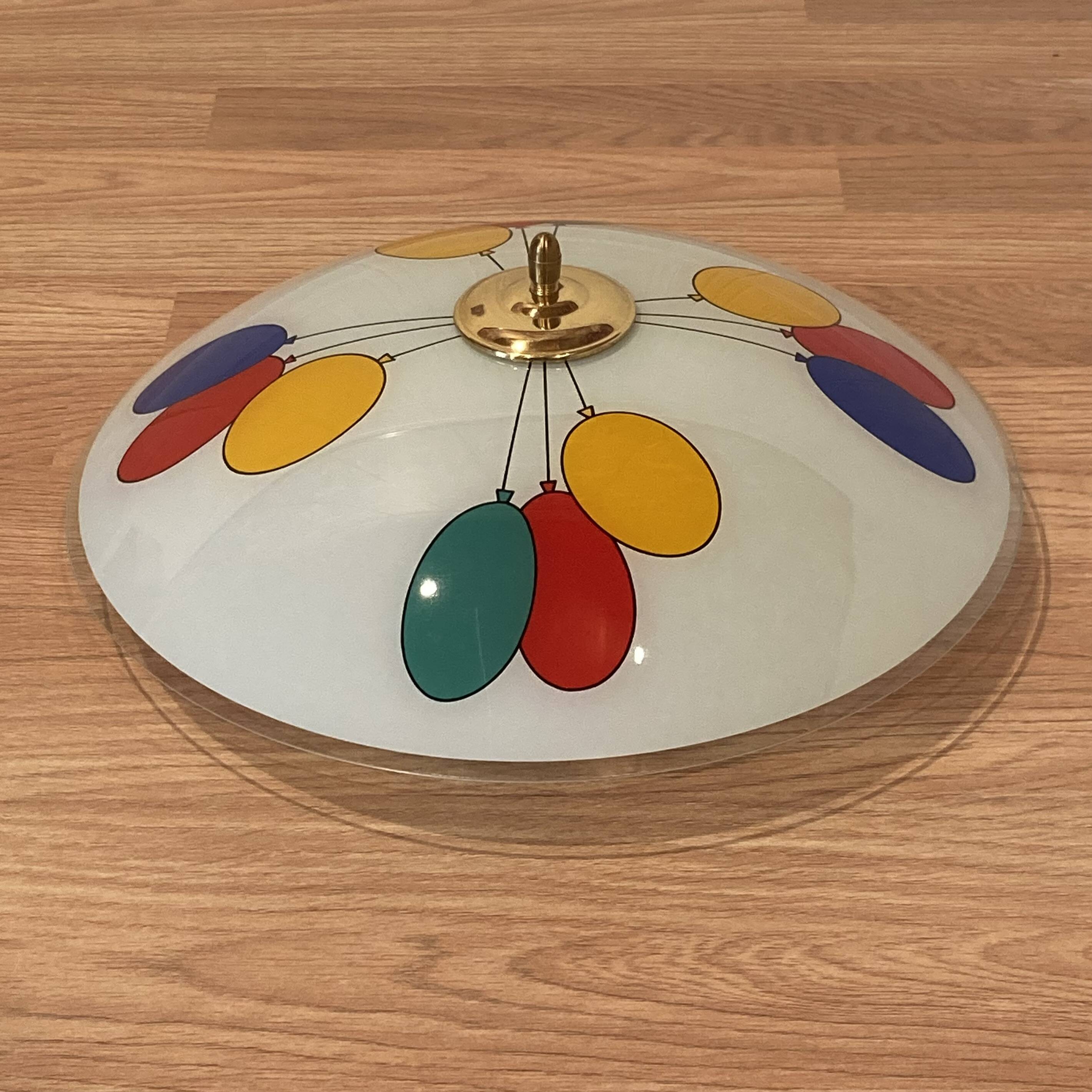 Large glass wall light, Scandinavian design, 1950s.