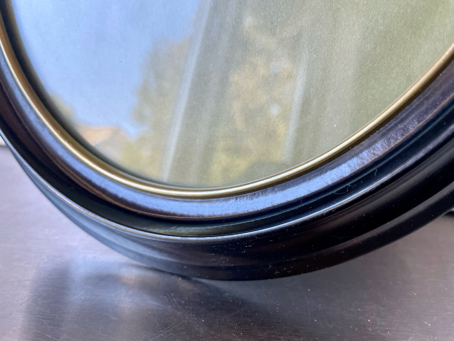 Oval  bakelite black frame  29 cm x 23 cm