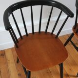 Paire de chaises scandinaves dans le goût de Tapiovaara, 1960