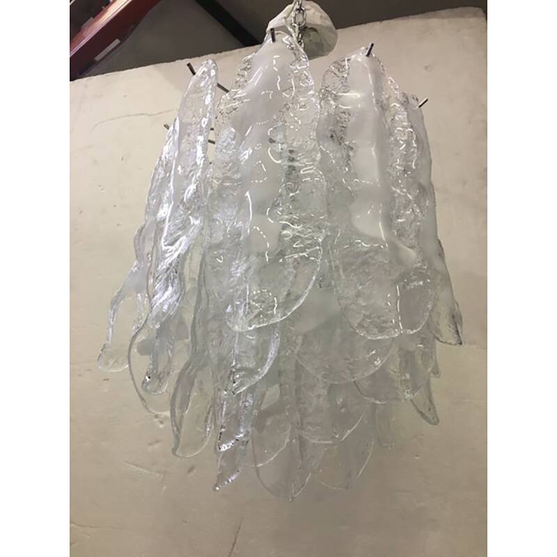 Italian murano glass chrome metal frame sputnik candlestick